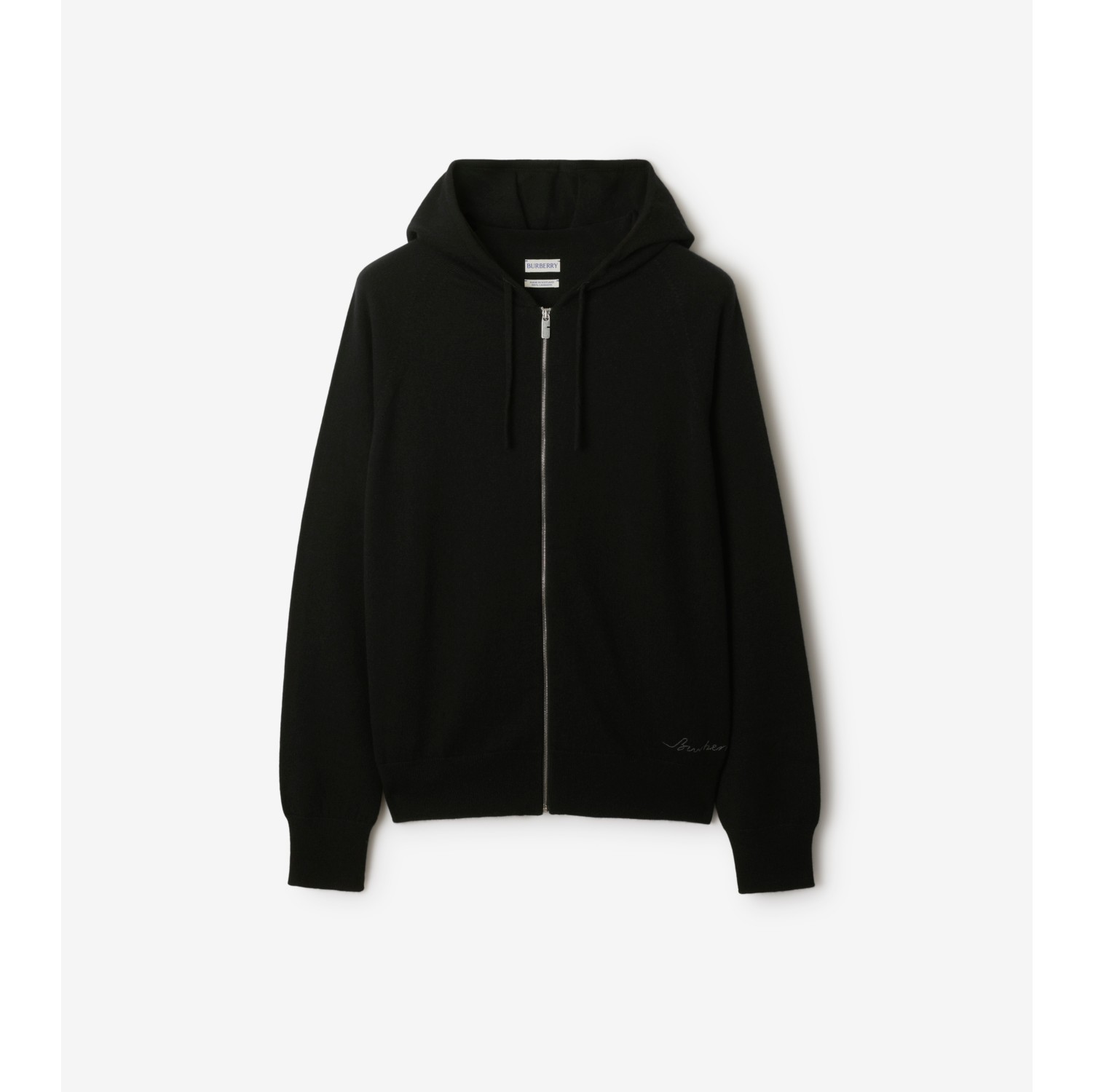 Cashmere Zip Hoodie in Black Men Burberry Official