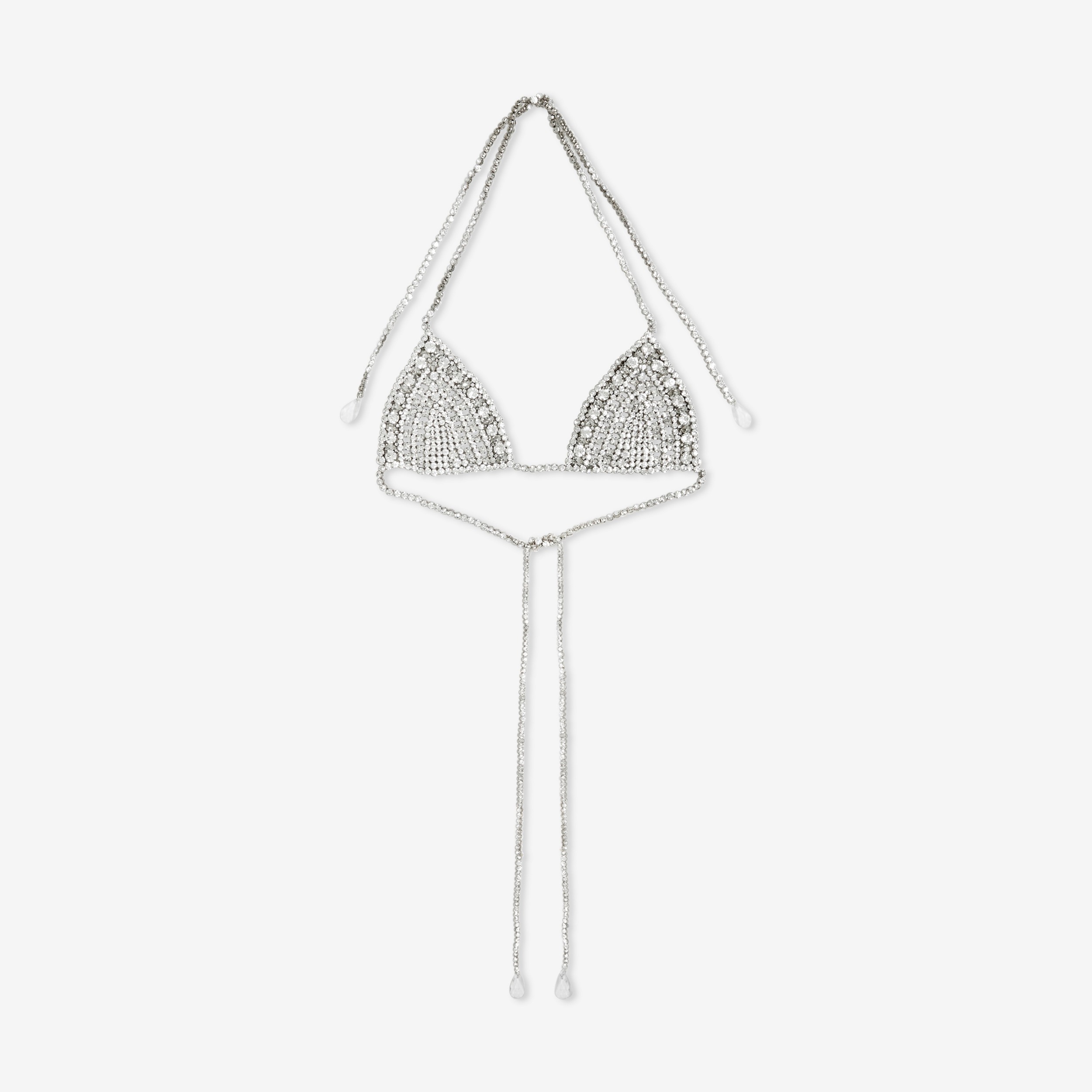 Top de biquíni com cristais (Prata) - Mulheres | Burberry® oficial - 1