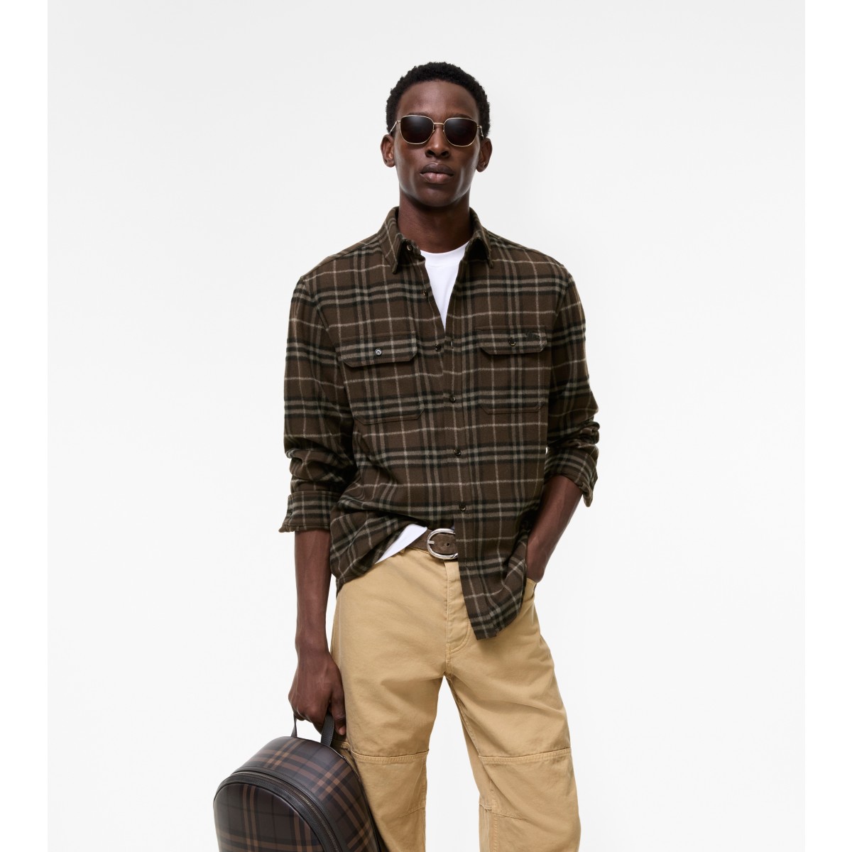  Check Wool Flannel Overshirt