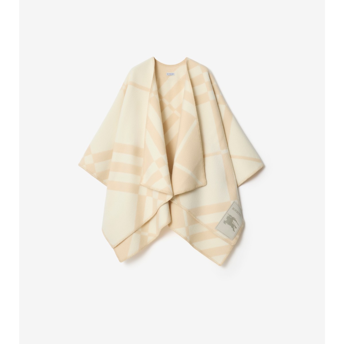  Check Wool Cashmere Cape