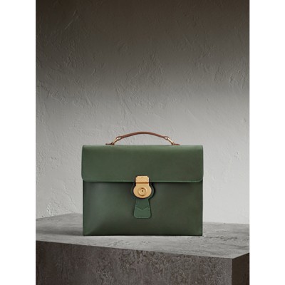 Burberry The Large Dk88 Document Case In Dark Forest Green