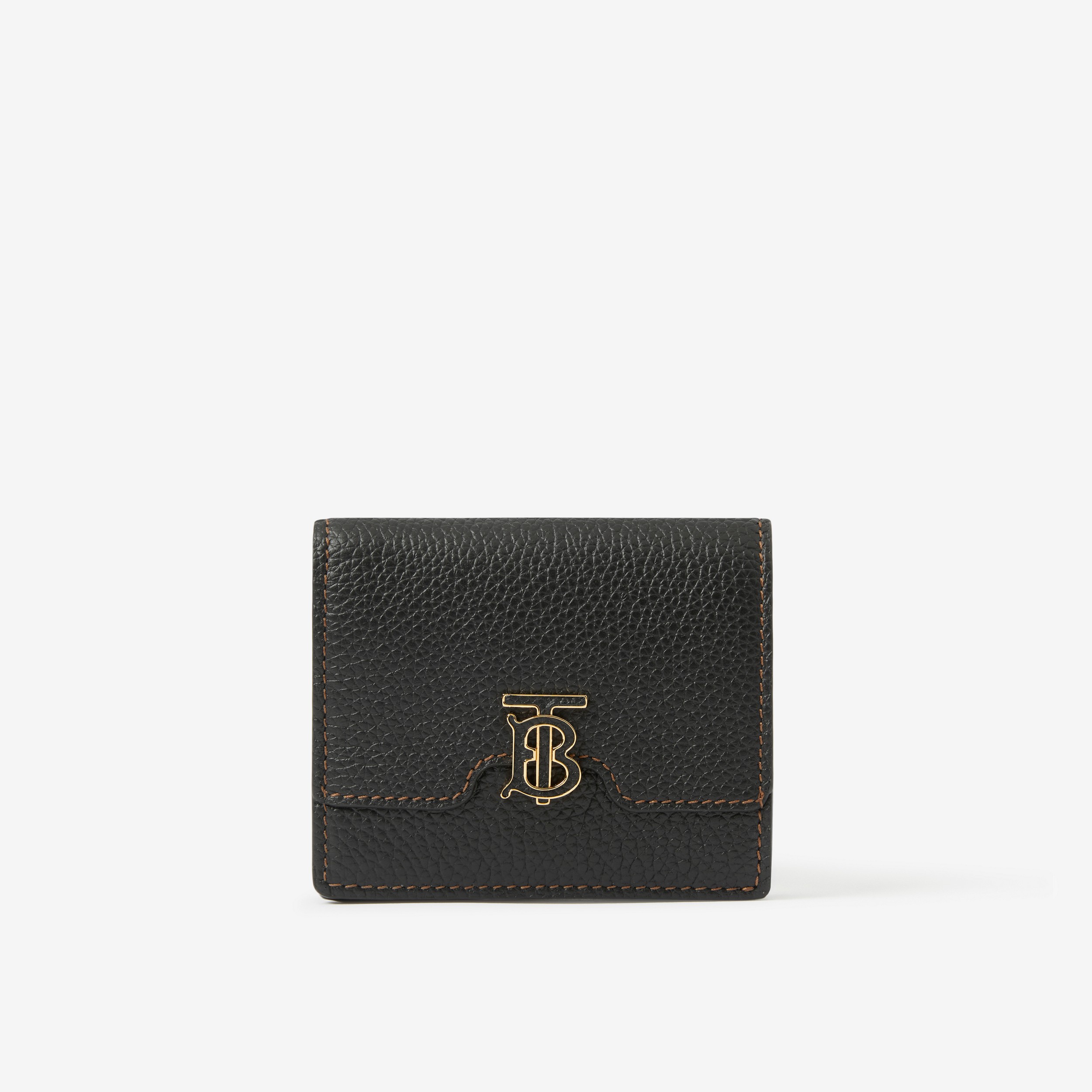 Grainy Leather TB Folding Wallet in Black - Women | Burberry® Official - 1