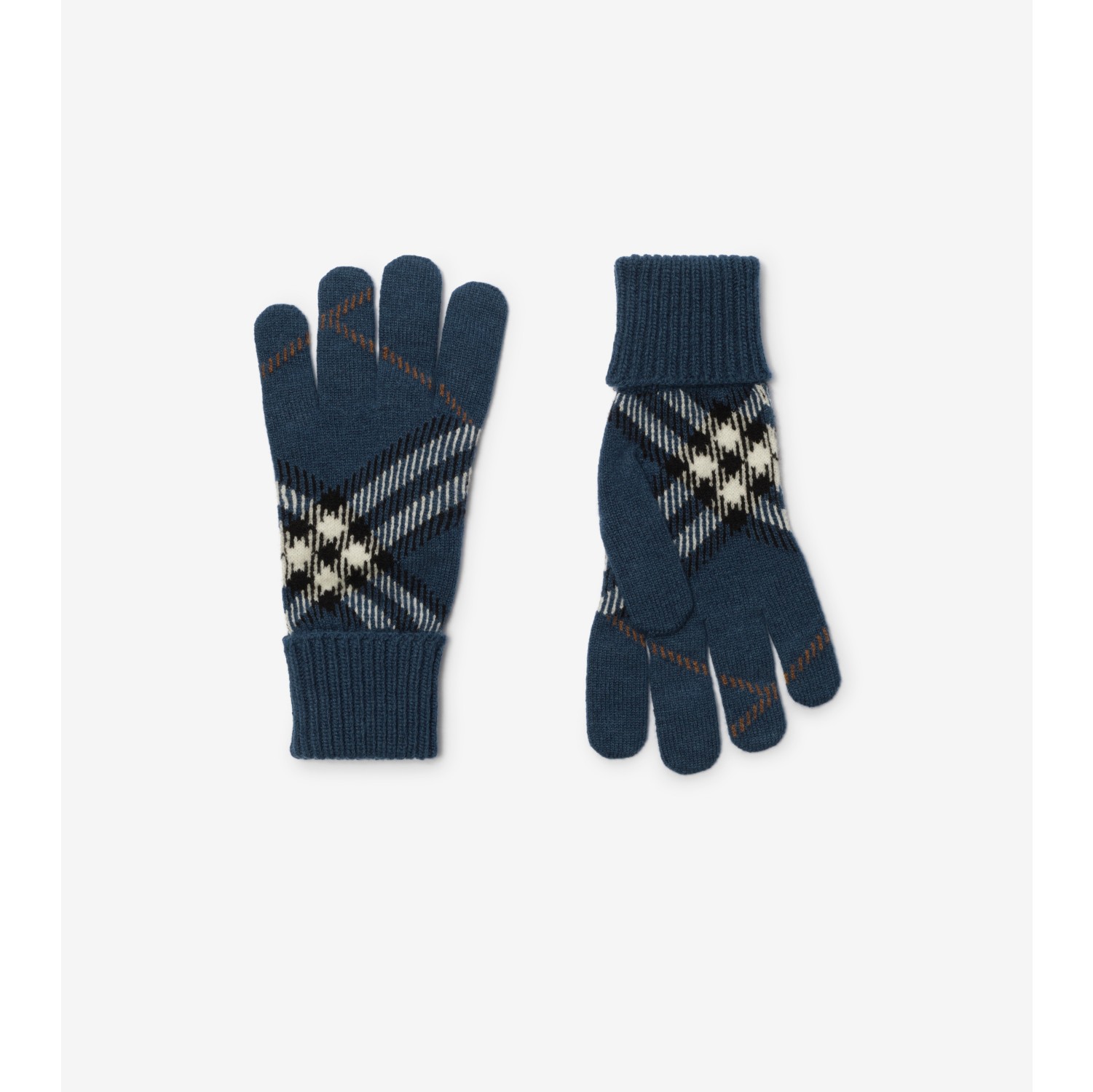 Check Cashmere Blend Gloves