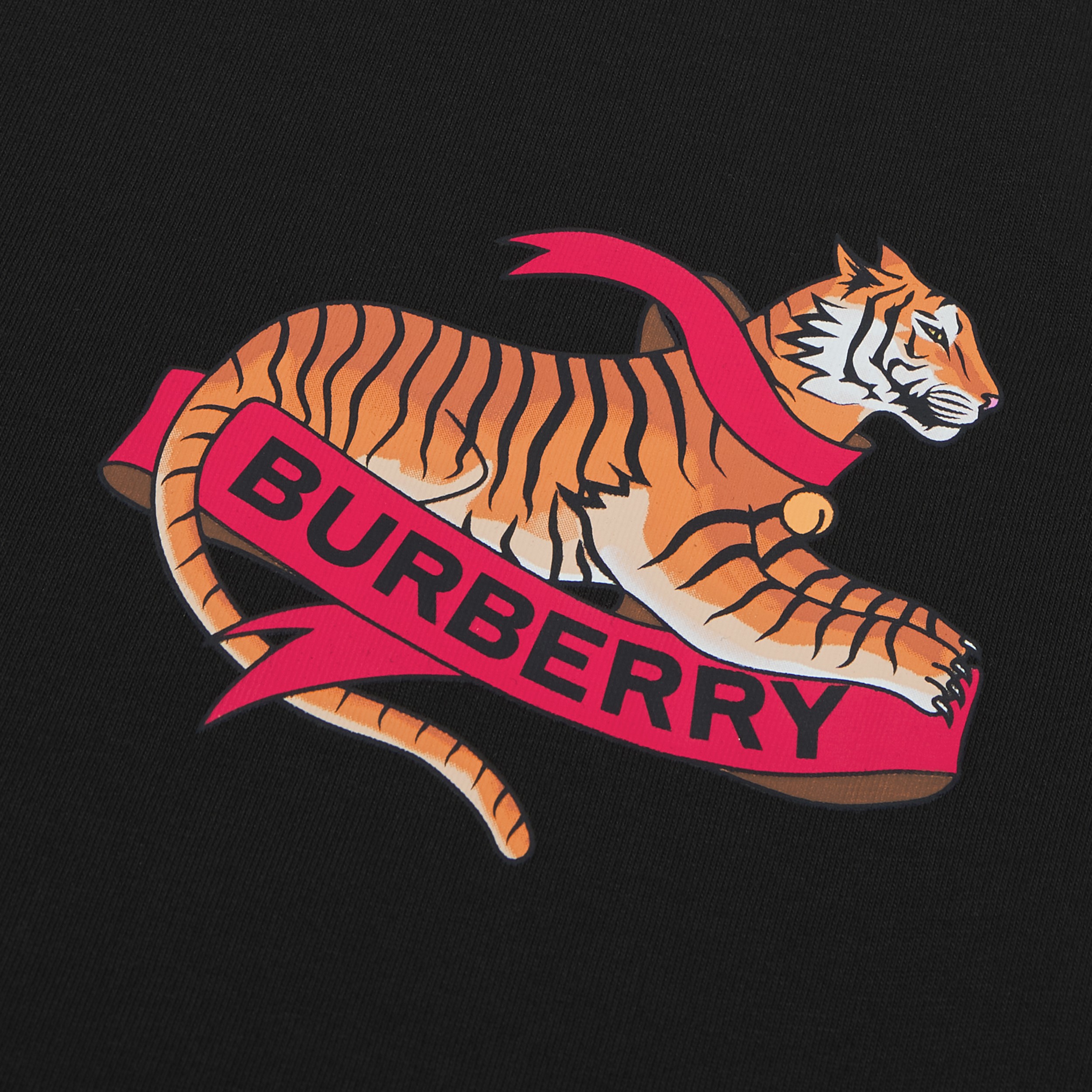 Tiger Graphic Cotton T-shirt in Black | Burberry® Official - 2