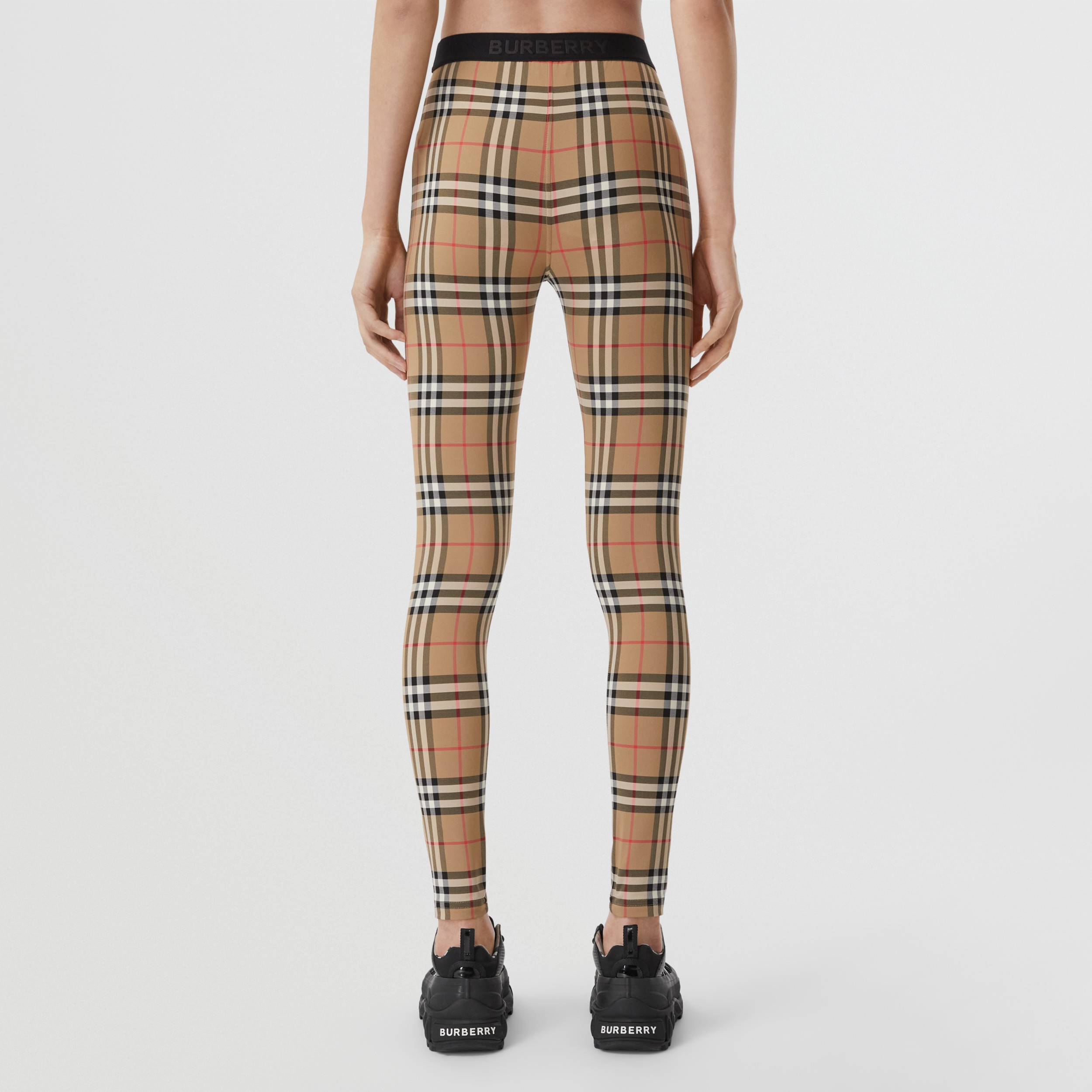 Logo Detail Vintage Check Leggings in Archive Beige - Women | Burberry®  Official