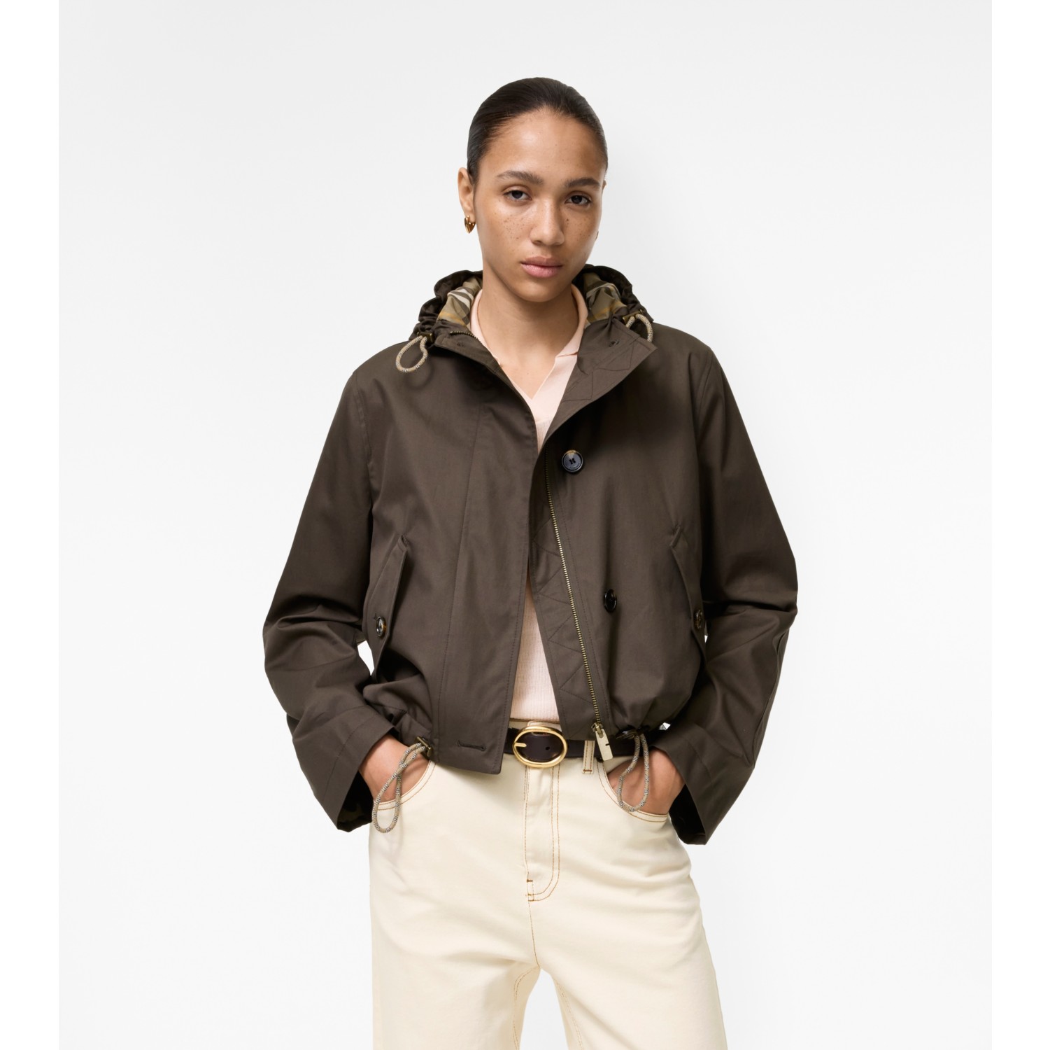 Parka courte en gabardine tropicale