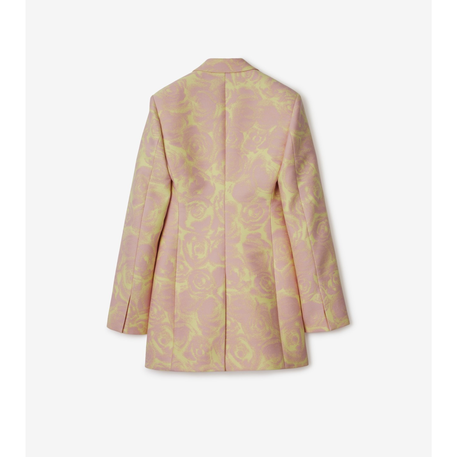 Veste tailleur en laine à motif roses