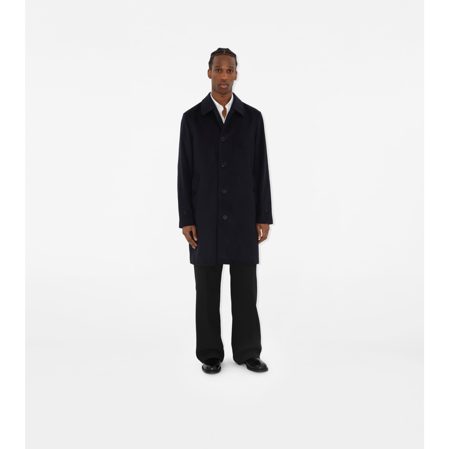 Mid length Cashmere Blend Paddington Car Coat in Midnight navy Men Burberry Official