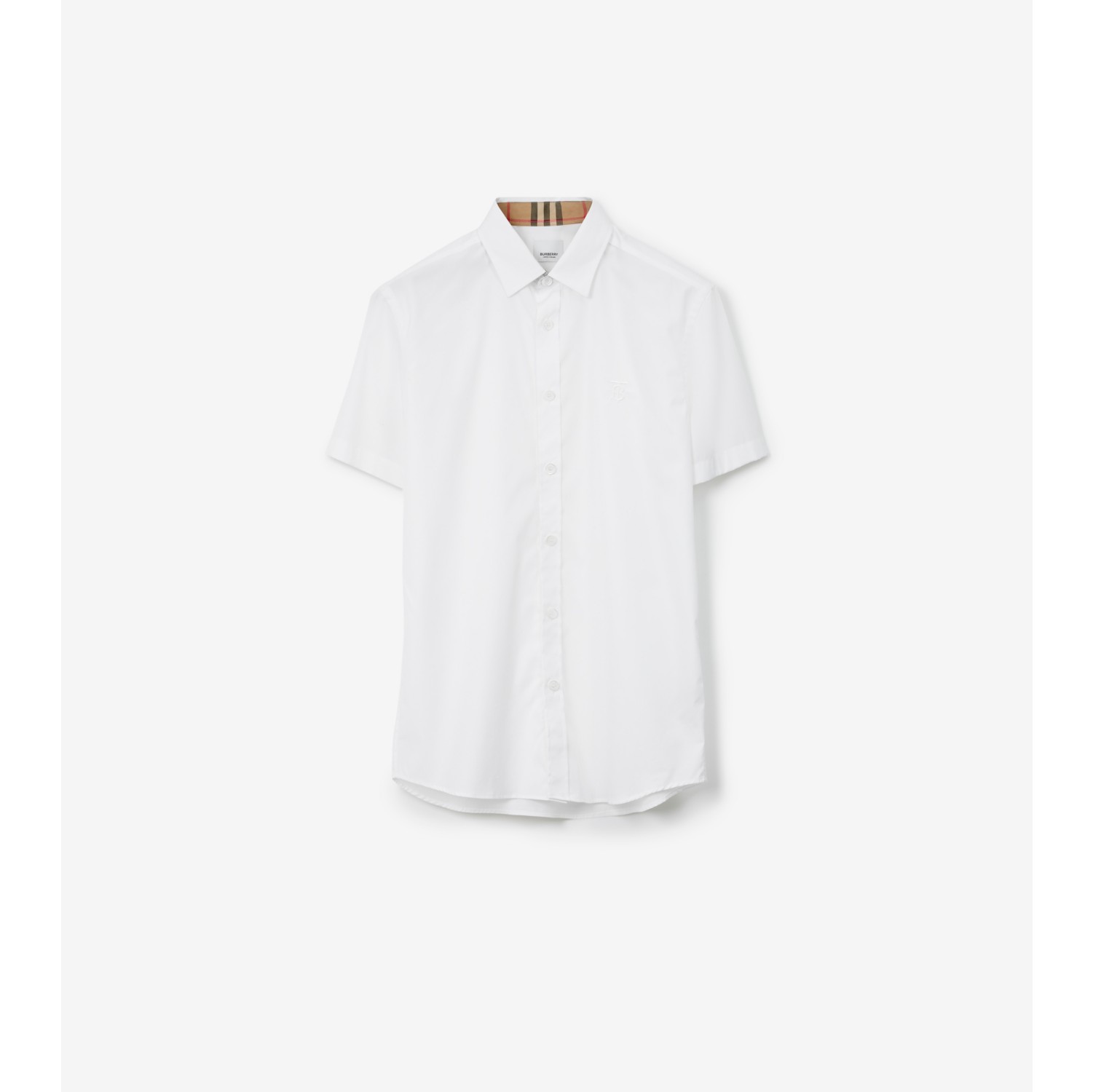 Stretch Cotton Shirt in White - Men | Burberry® Official