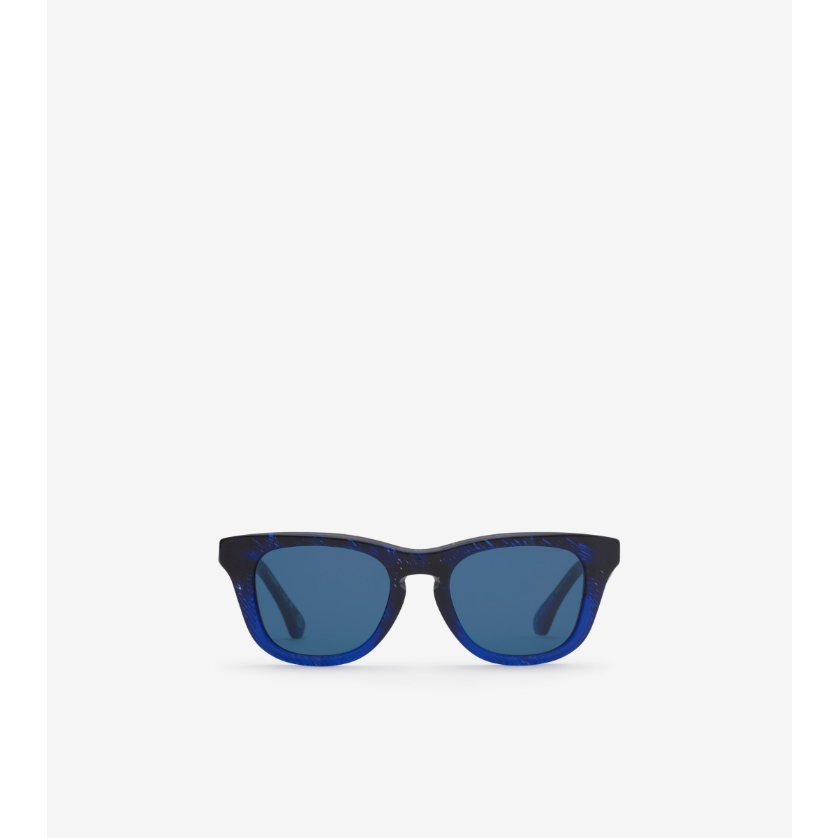 Shop Burberry Childrens Check Square Sunglasses In Navy Blue