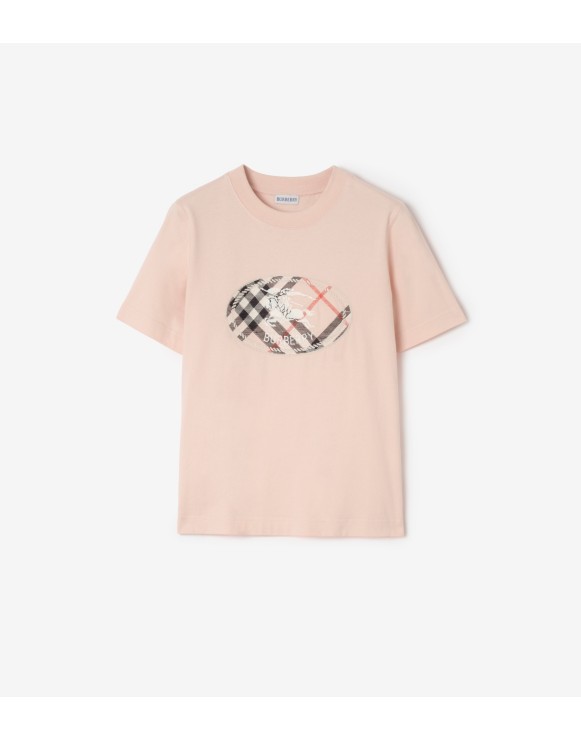 Check Knight Stamp Cotton T-shirt