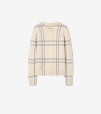 Check Cashmere Cardigan Ecru ®