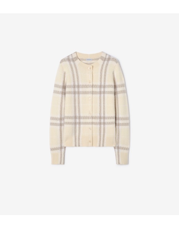 Check Cashmere Cardigan