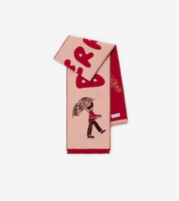 Logo London Guard Wool Scarf in Slipper pink - Children | Burberry