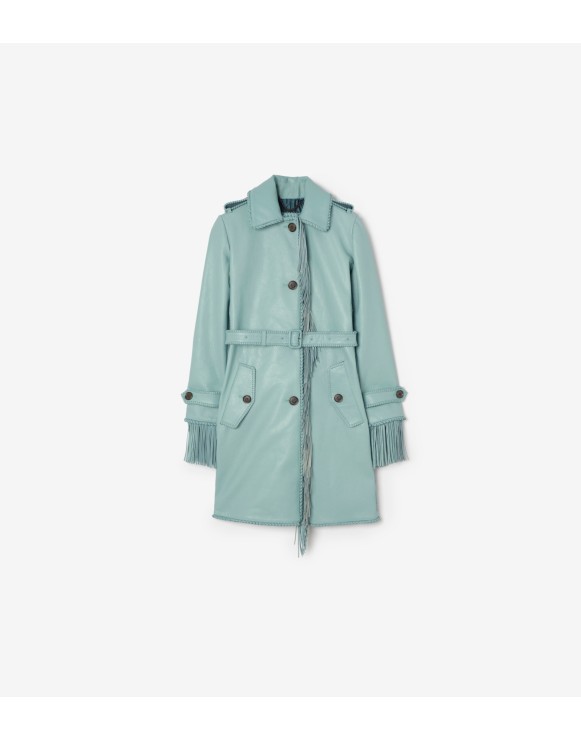 Short Fringed Leather Car Coat