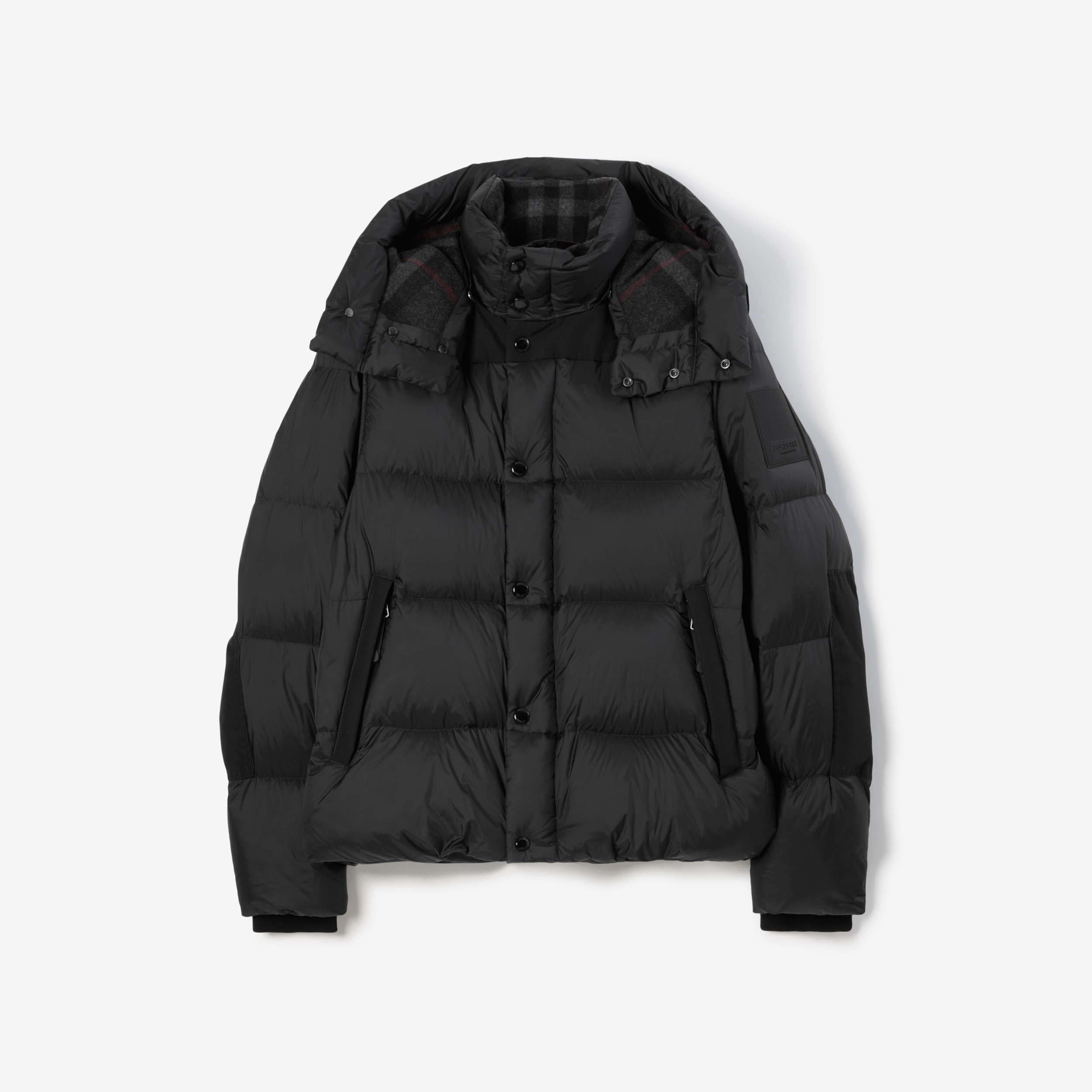 Detachable Sleeve Hooded Puffer Jacket in Black - Men | Burberry® Official