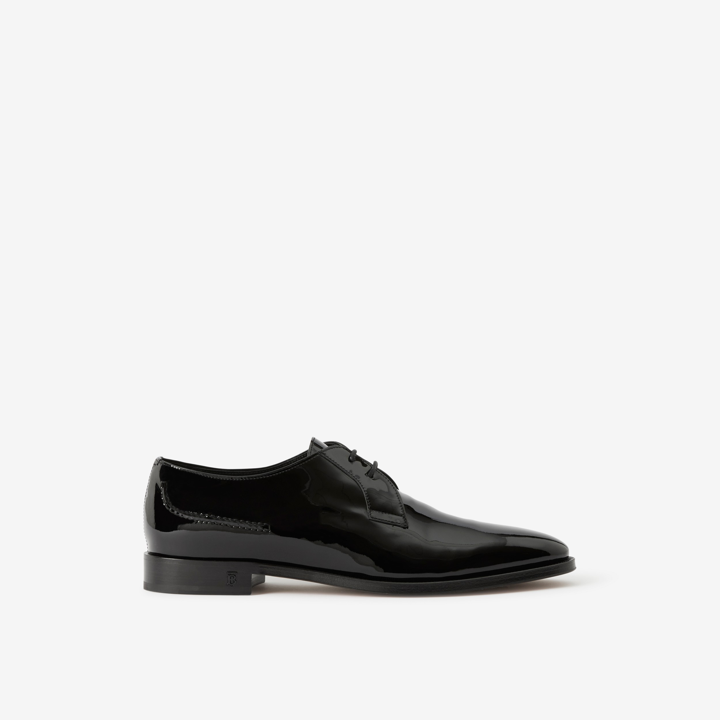 Monogram Motif Patent Leather Derby Shoes in Black - Men | Burberry® Official - 1