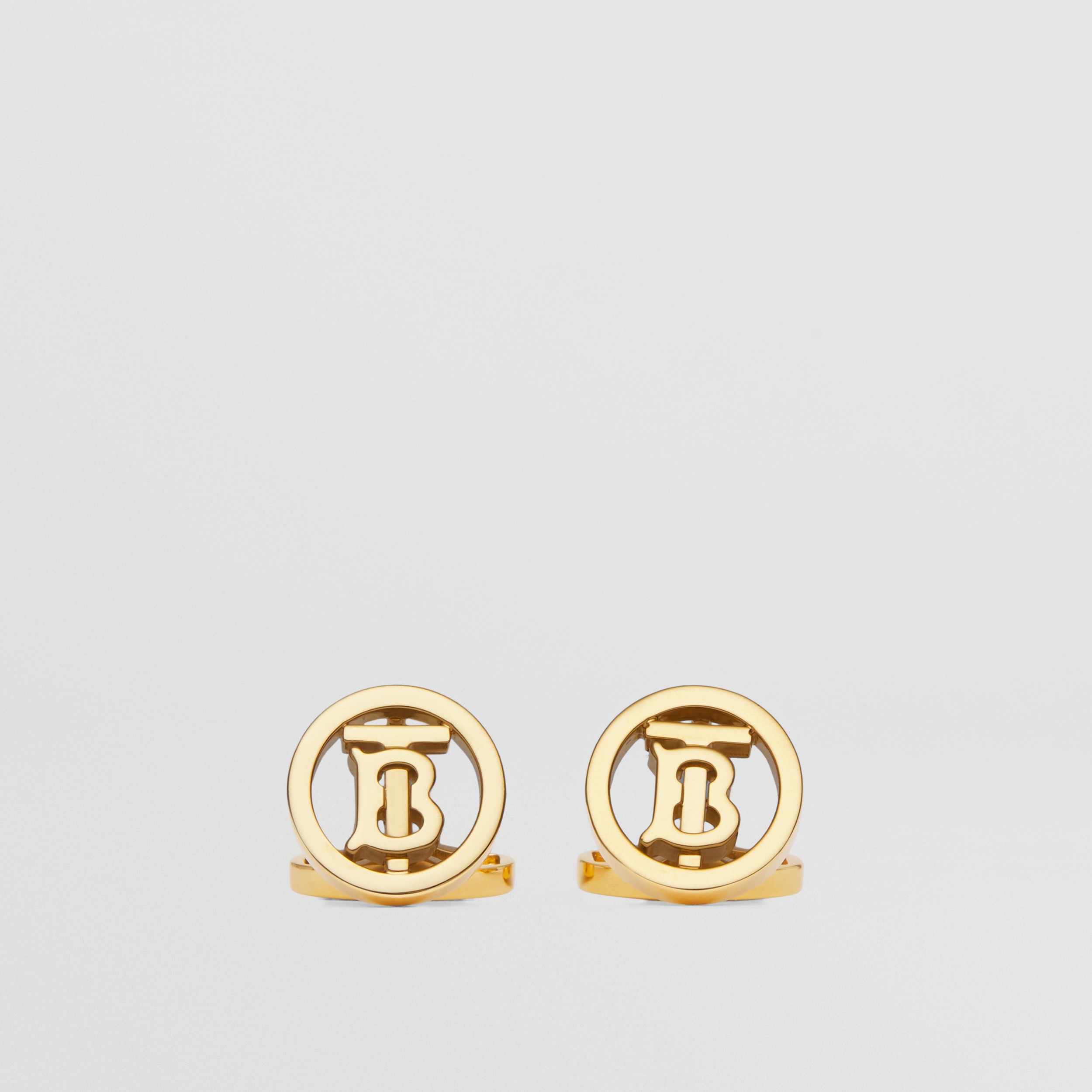 Monogram Motif Gold-plated Cufflinks in Light - Men | Burberry® Official - 1