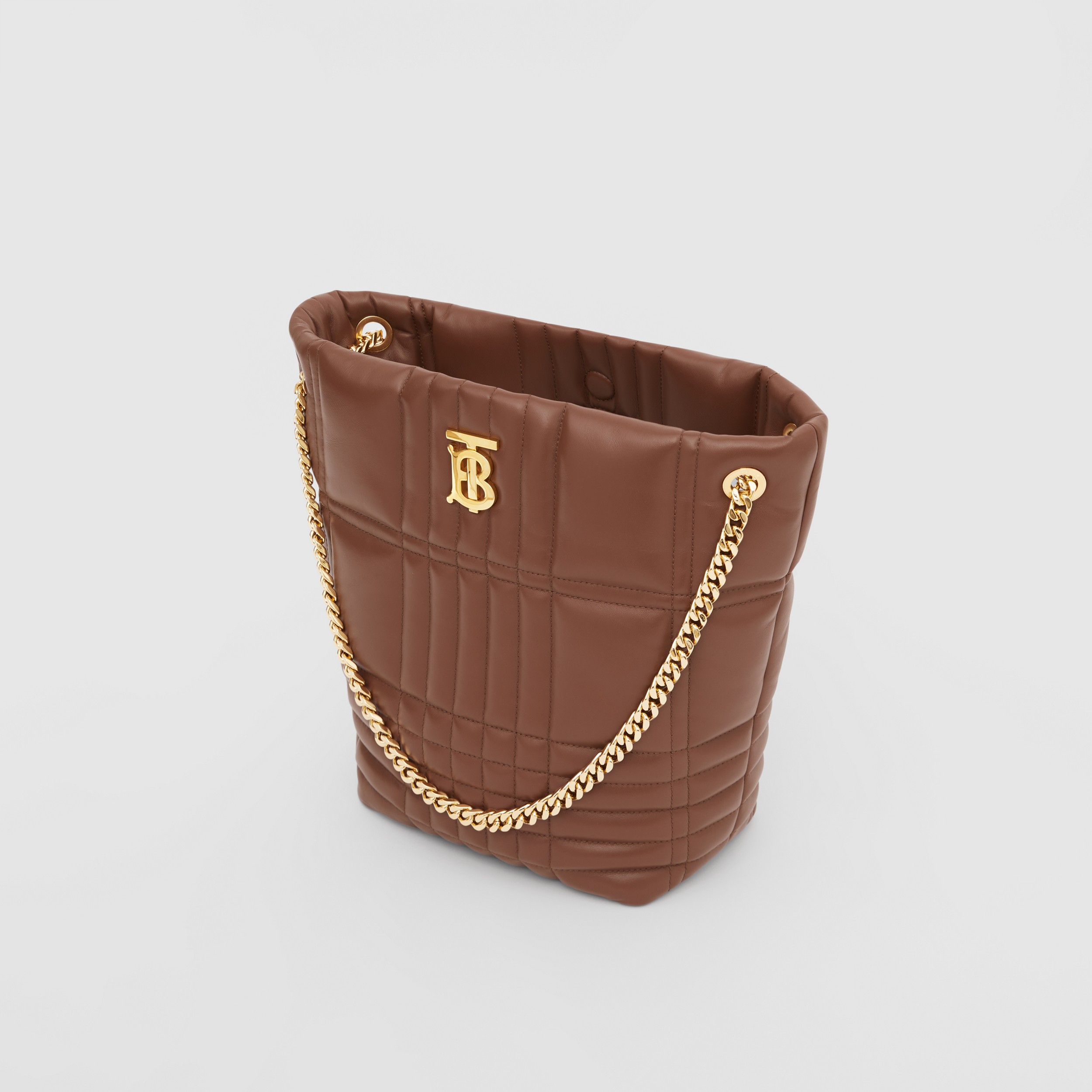 Quilted Leather Medium Lola Bucket Bag in Tan - Women | Burberry® Official - 3