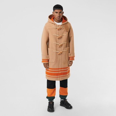Striped Double-faced Wool Duffle Coat 