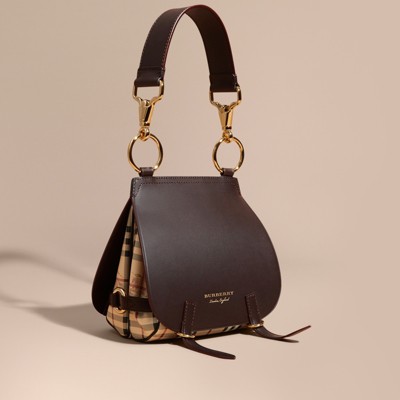 Burberry The Bridle Bag In Leather And Haymarket Check