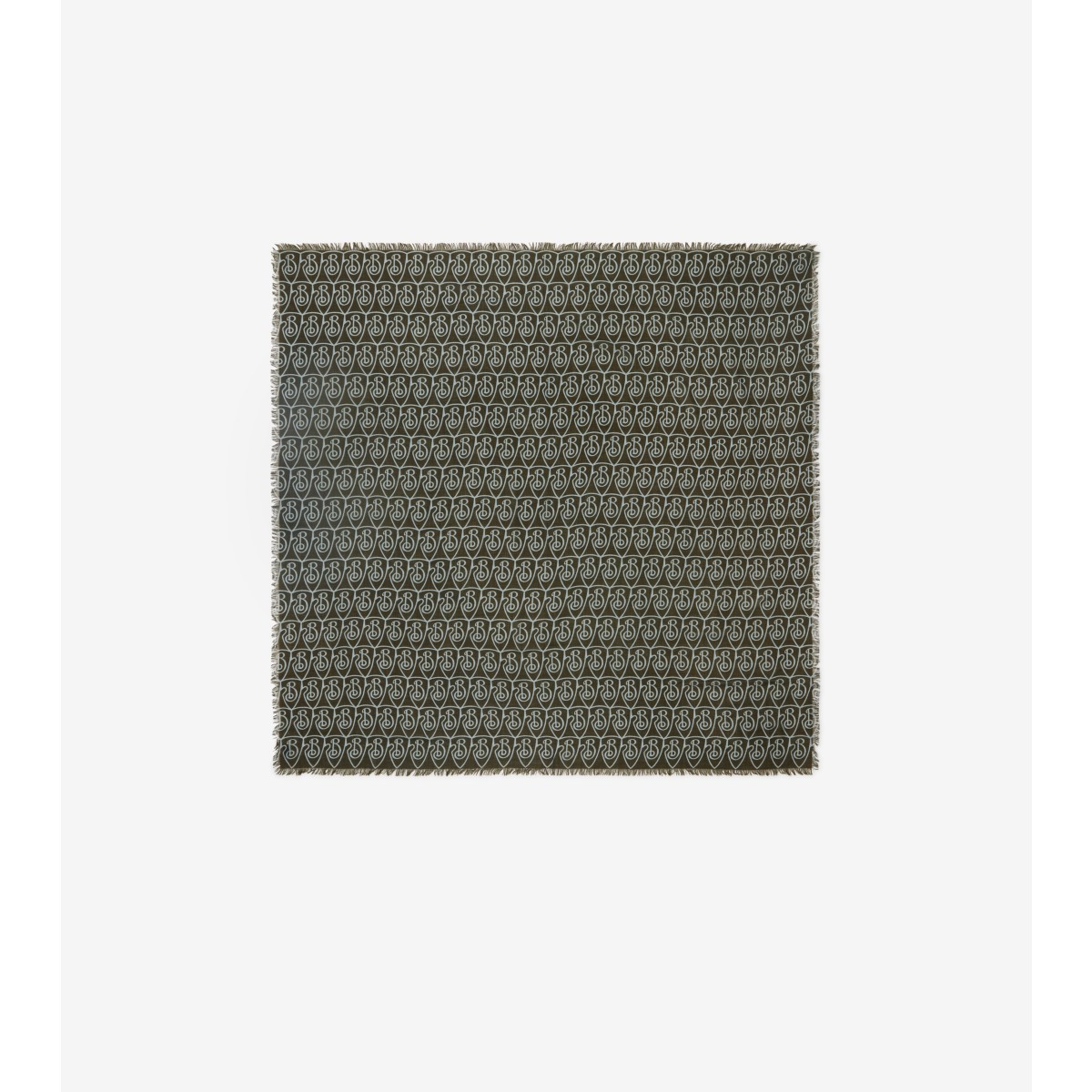 BURBERRY BURBERRY B SHIELD WOOL SCARF 