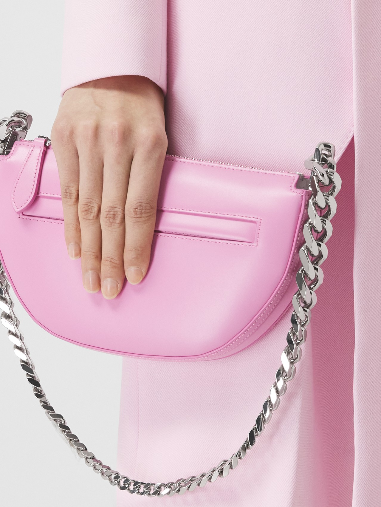 Mini Leather Zip Olympia Bag in Primrose Pink