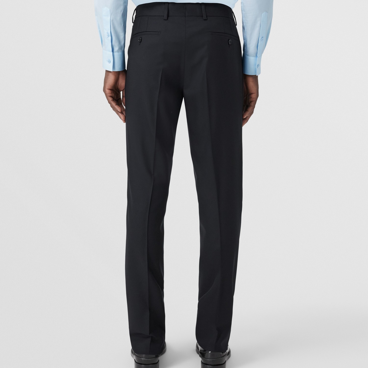 Slim Fit Wool Tailored Trousers in Dark Navy - Men | Burberry® Official
