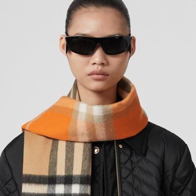 Kaschmirschal mit kontrastierendem Exploded Check-Muster (Vintage-beige ...