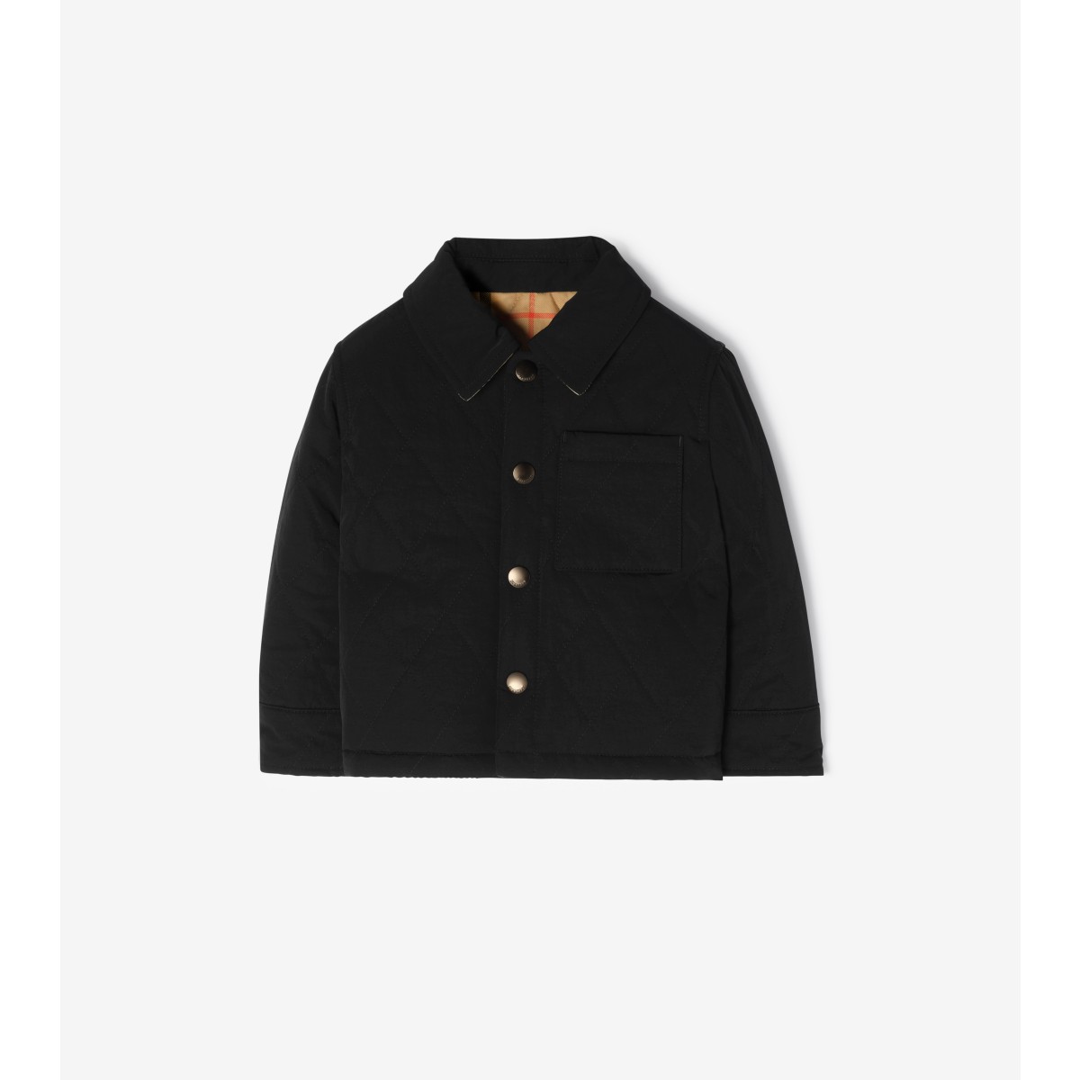  Check Reversible Quilted Nylon Jacket