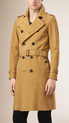 Tan Suede Trench Coat - Image 1