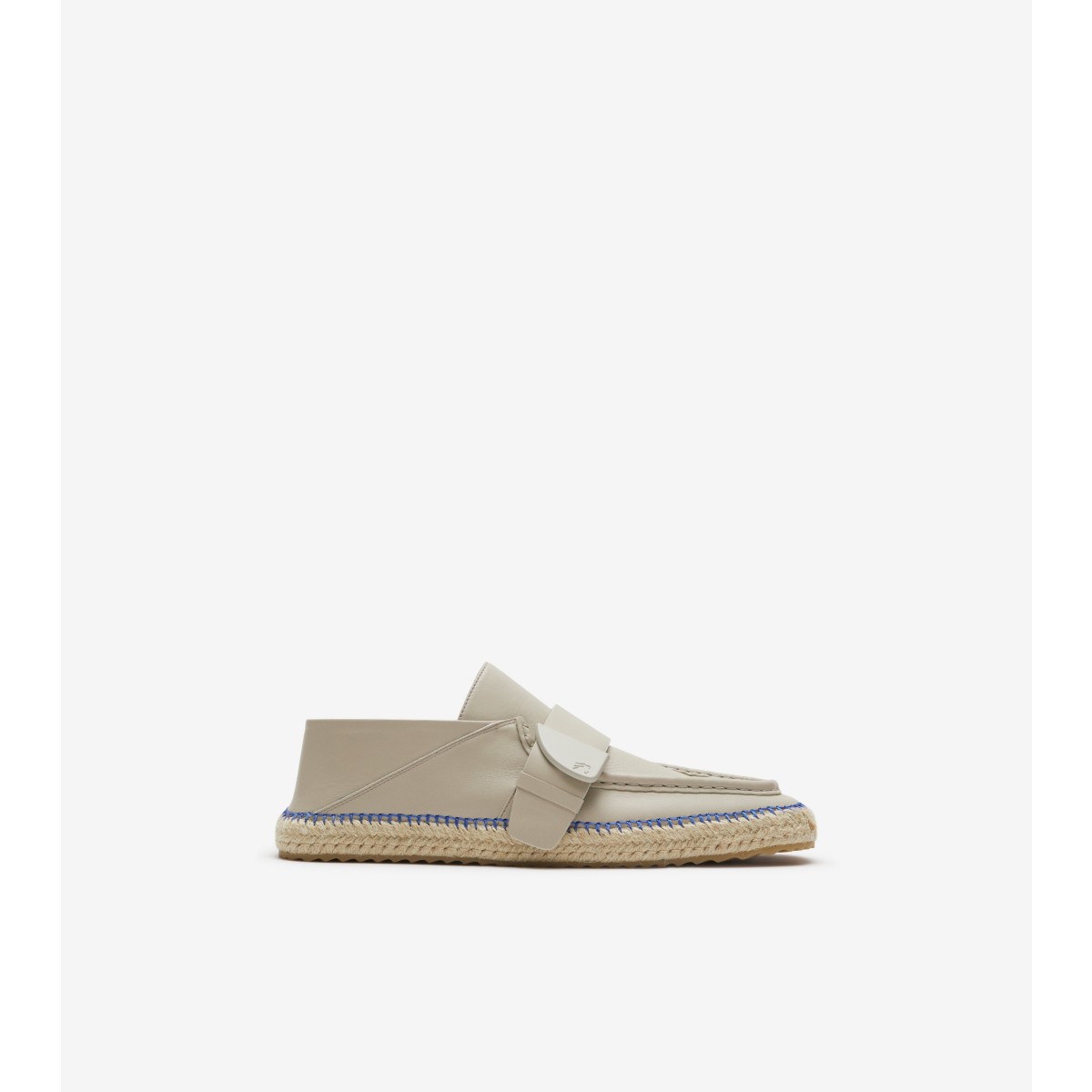 Shop Burberry Leather Deck Espadrilles In Field