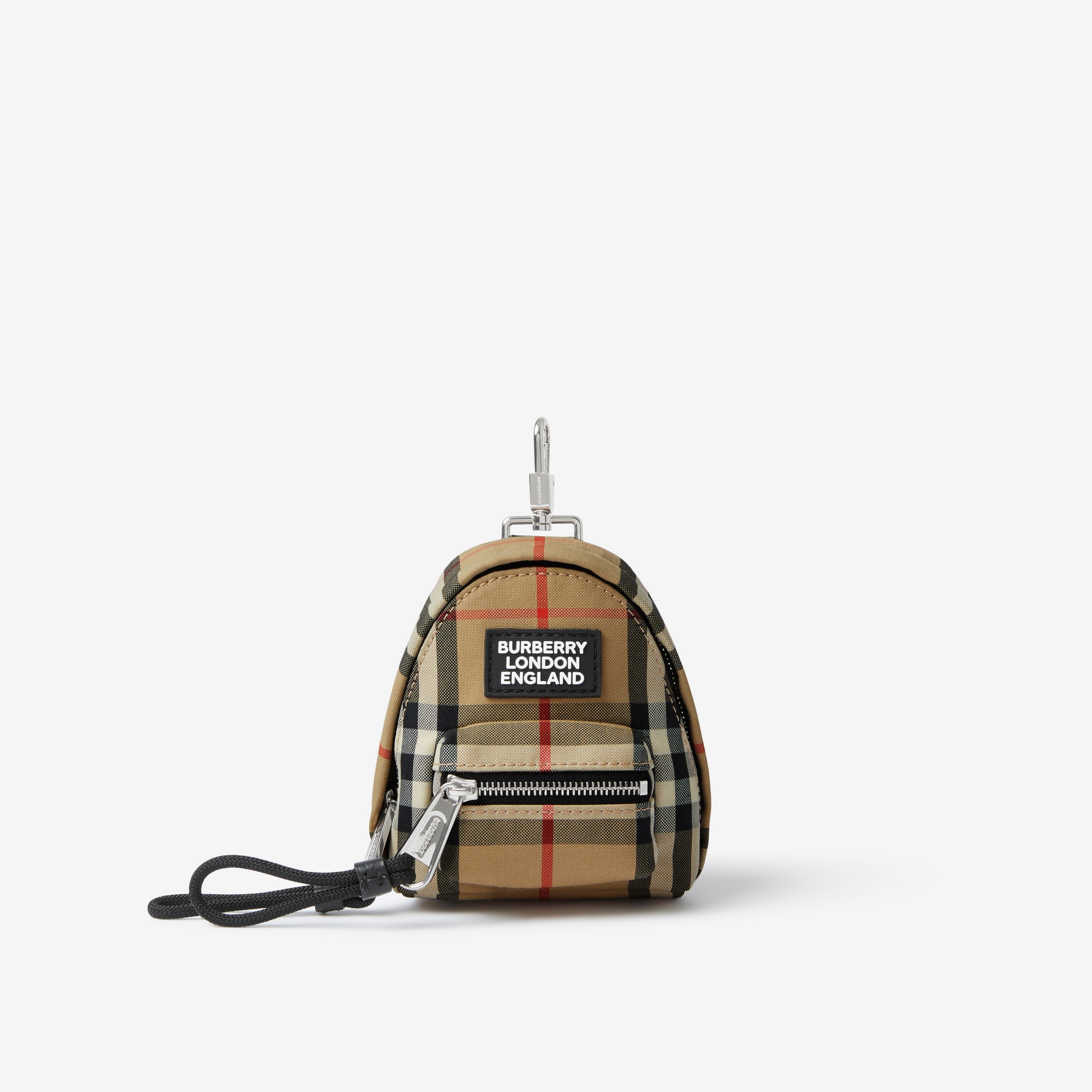 Adorno de mochila com estampa Vintage Check (Bege Clássico) | Burberry® oficial - 1