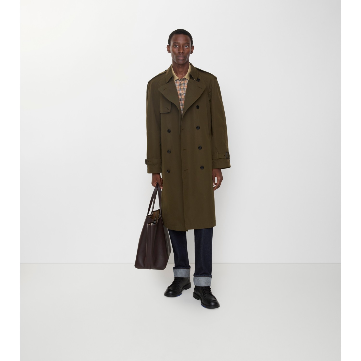 Langer Trenchcoat aus leichter Baumwolle