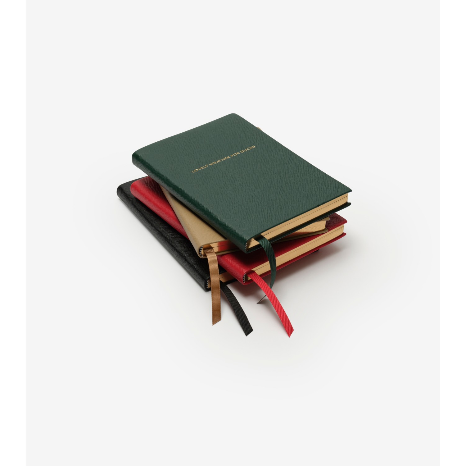 Burberry x Smythson Panama Leather Soho Notebook in Forest green ...