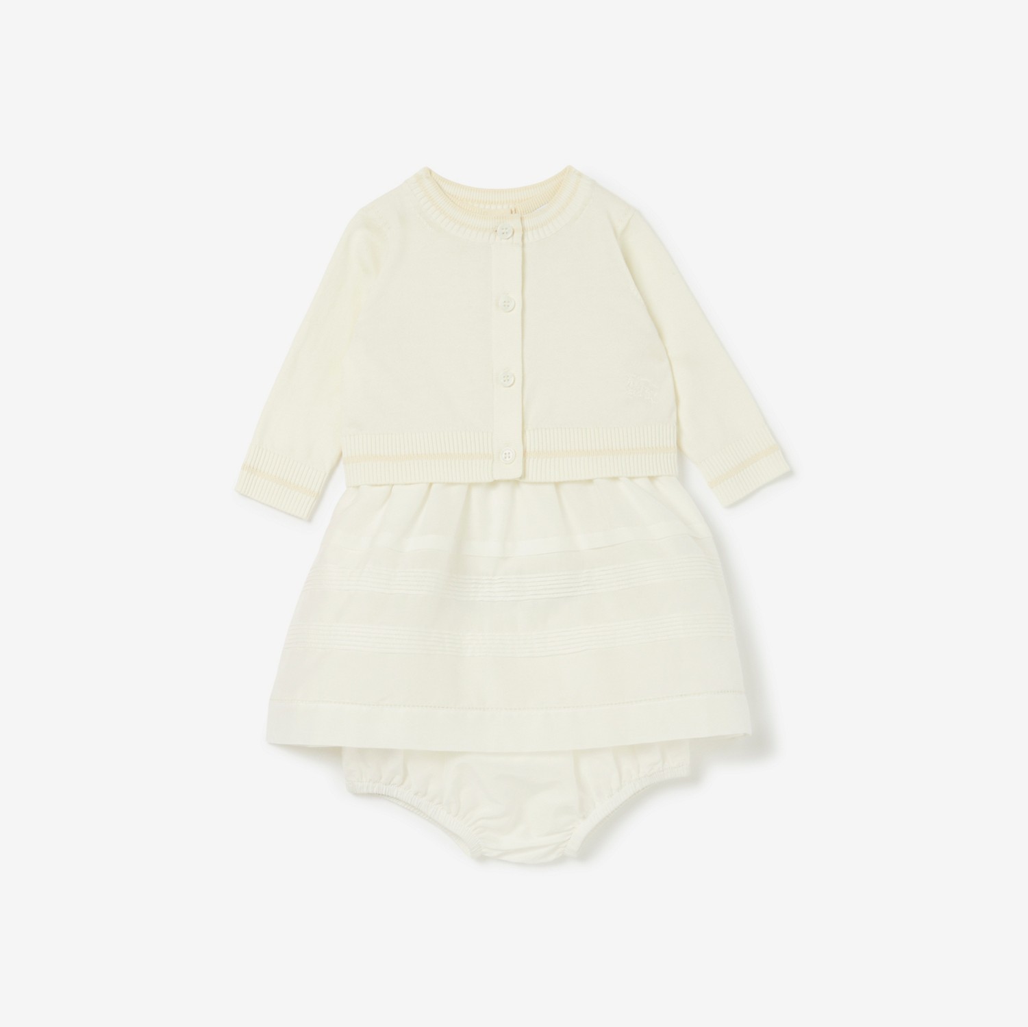 马术骑士徽标三件套婴儿礼品套装 (白色) - 儿童 | Burberry® 博柏利官网