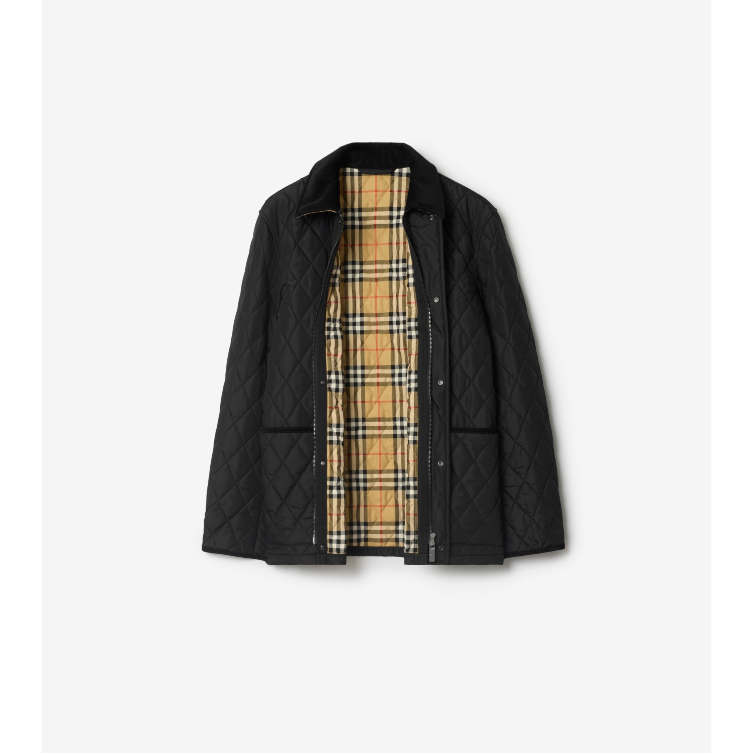 Quilted Nylon Barn Jacket in Black - Men | Burberry® Official