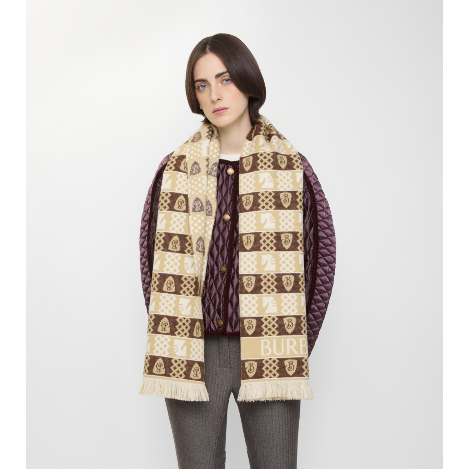 Chess Fair Isle Wool Scarf