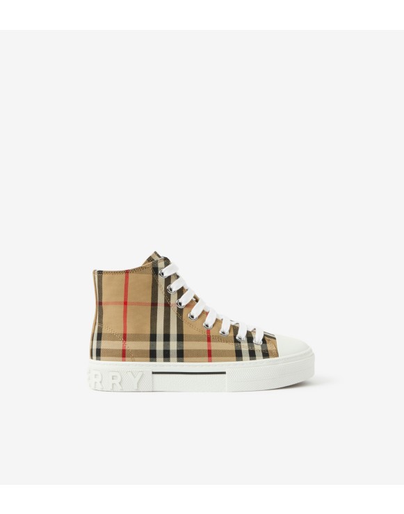 Sneakers montantes en coton Check