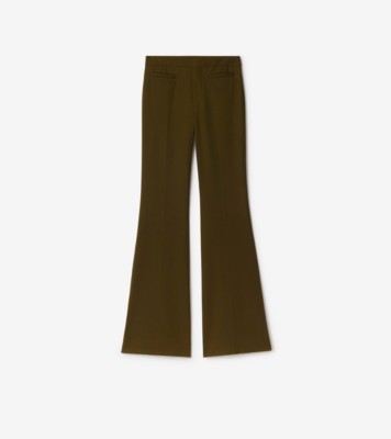 パンツ Burberry Trousers In Cotton And Nylon Cotton Nylon Trousers in Mountain - Women, Wool | Burberry