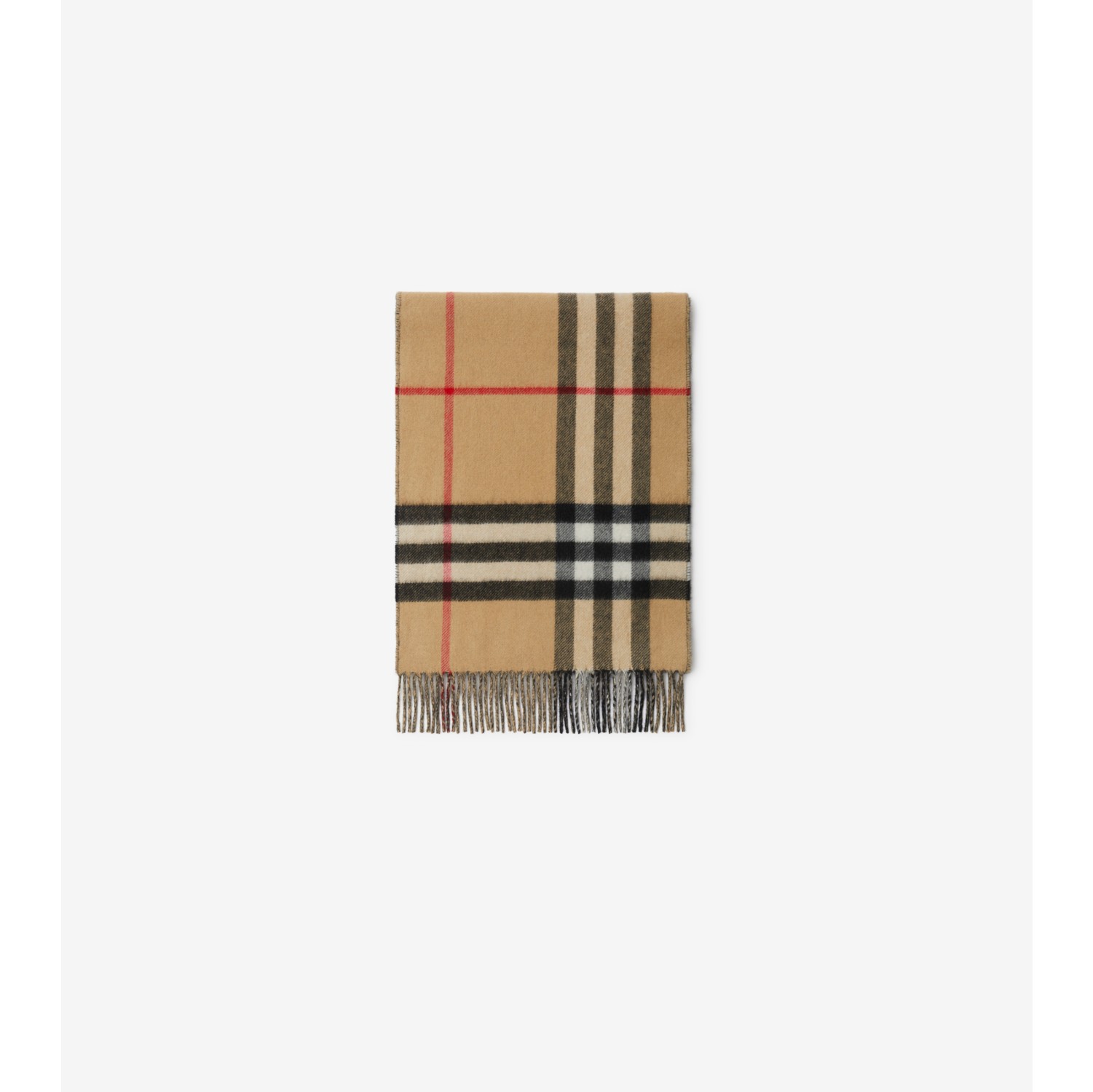 Contrast Check Cashmere Scarf