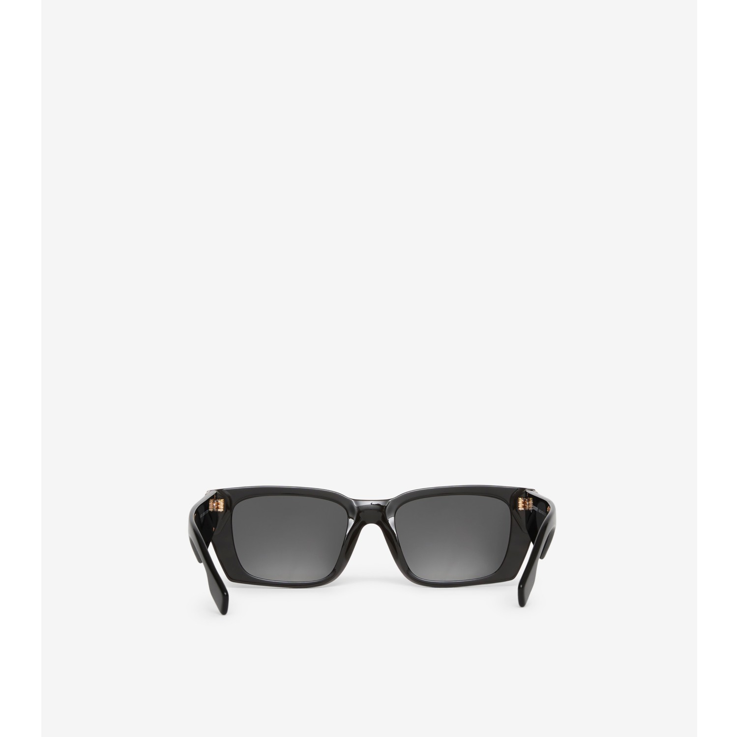 B Motif Rectangular Frame Sunglasses with Chain in Black - Women