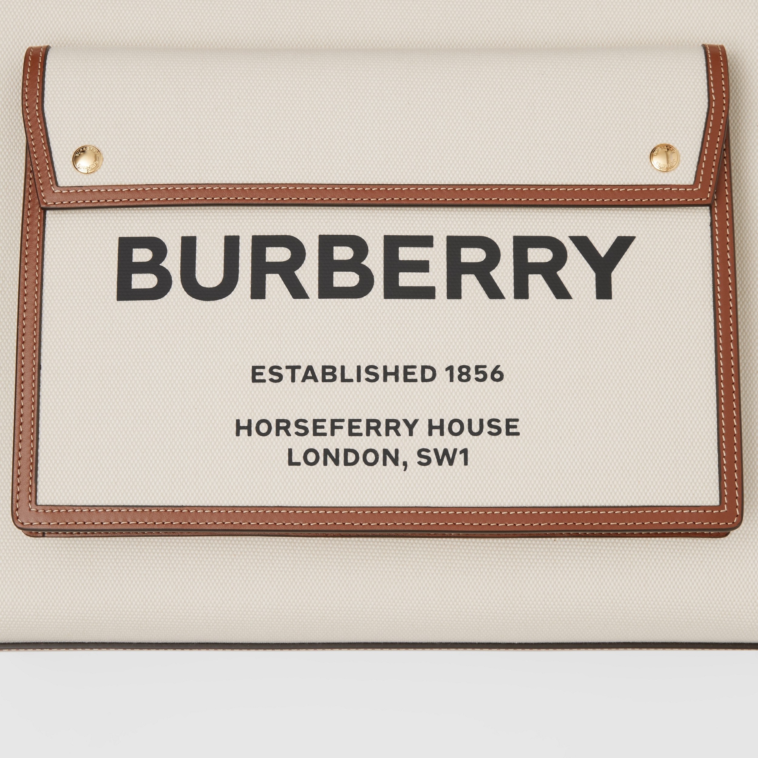 Medium Two-tone Canvas and Leather Pocket Bag in Natural/malt Brown - Women | Burberry® Official - 2