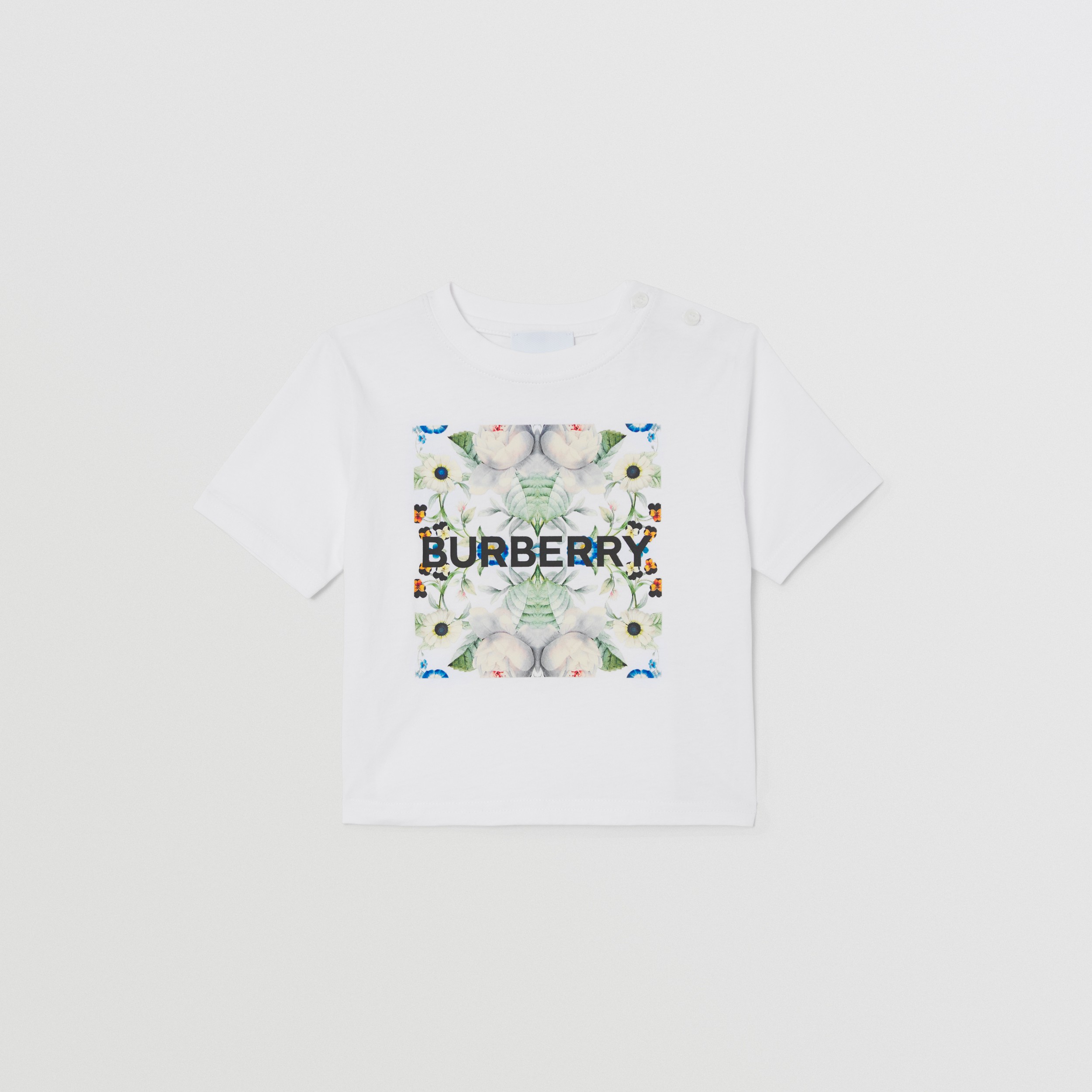Montage Print Cotton T-shirt in White - Children | Burberry® Official - 1