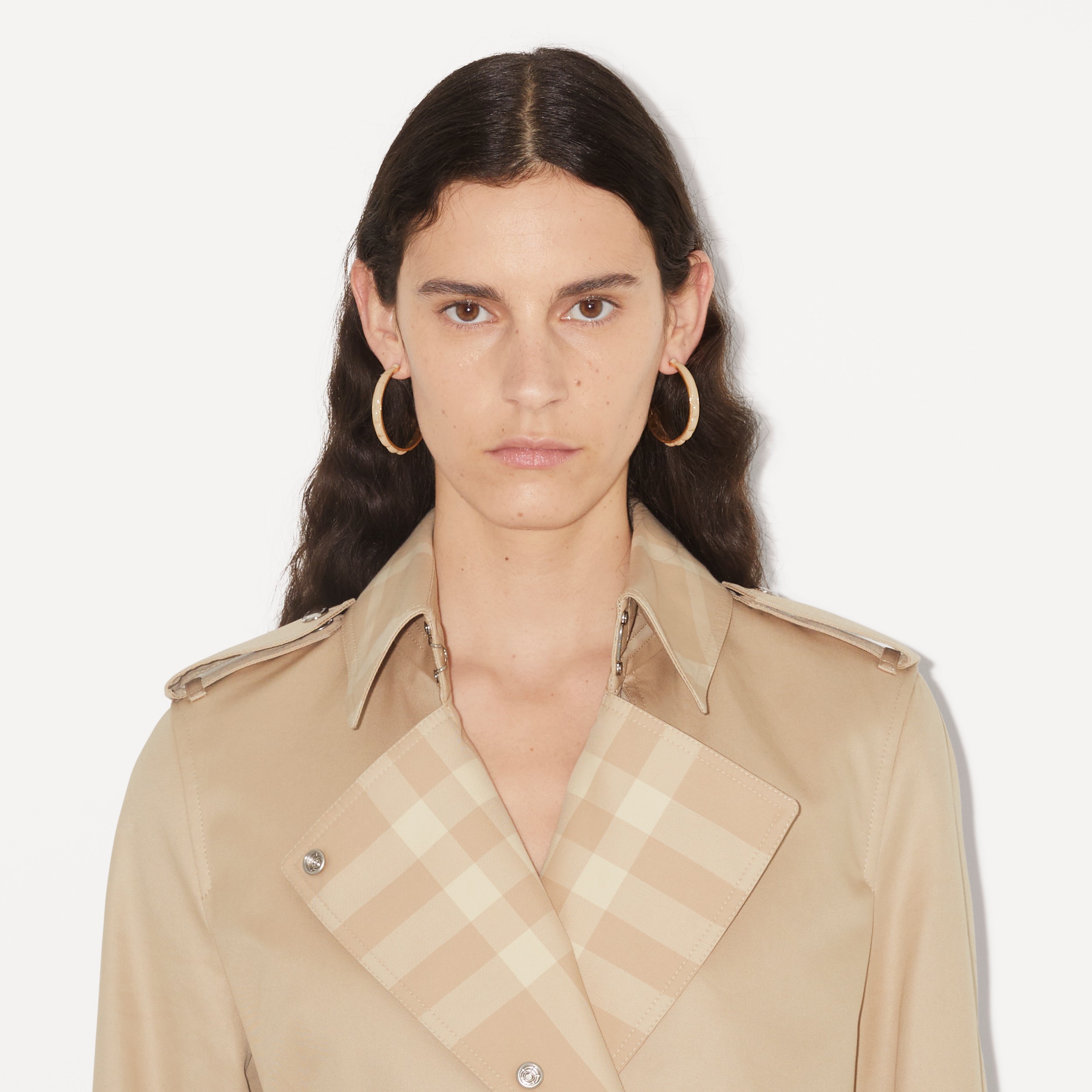 Enamel and Gold-plated Lola Hoop Earrings in Light Gold/archive Beige - Women | Burberry® Official - 4