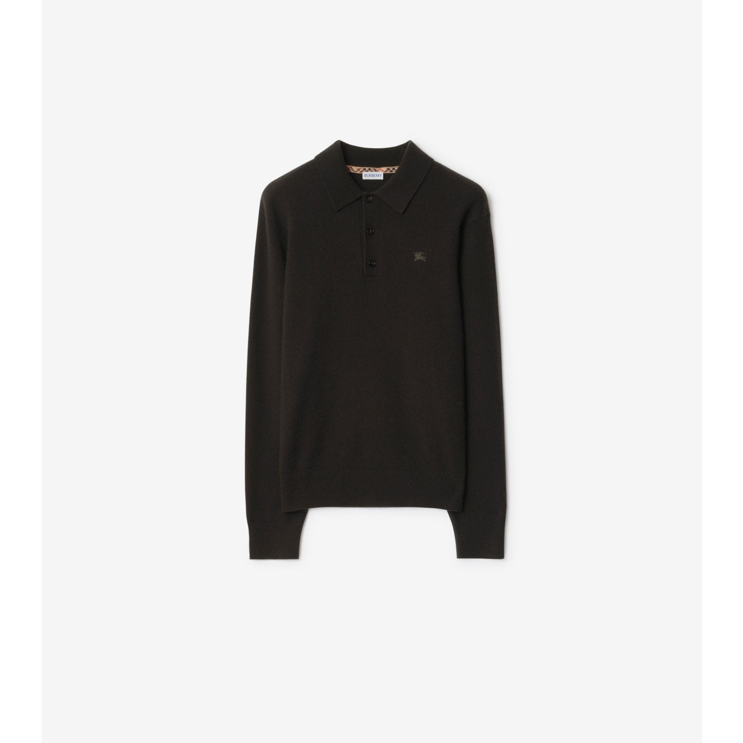 Long-sleeve Cashmere Blend Polo Shirt