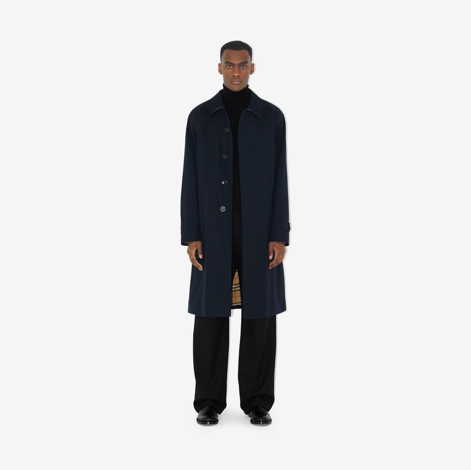 卡姆登版型 – 长款 Heritage 轻便大衣 (煤蓝色) - 男士 | Burberry® 博柏利官网