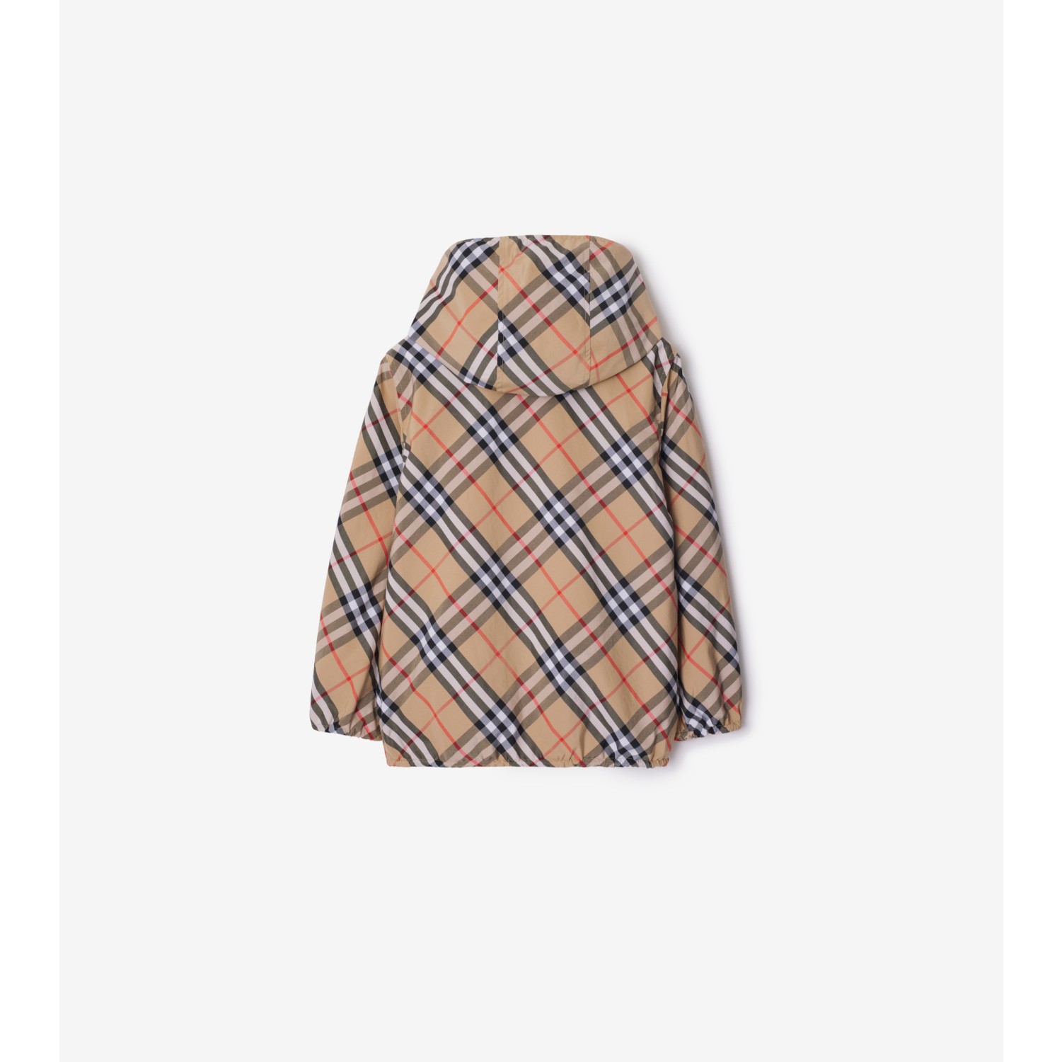 Reversible Check Cotton Blend Jacket in Sand | Burberry® Official