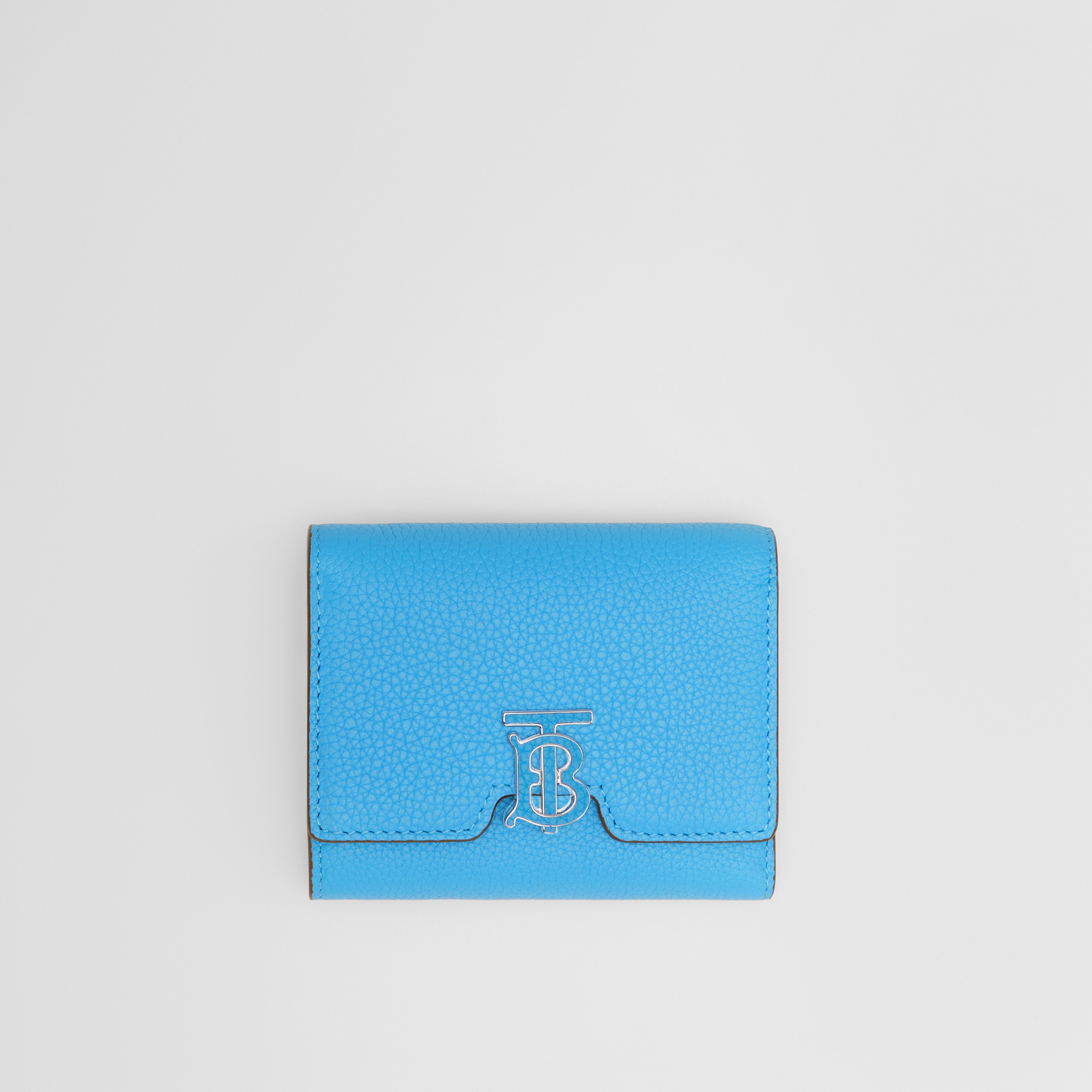 Monogram Motif Grainy Leather Folding Wallet in Bright Sky Blue - Women | Burberry® Official - 1