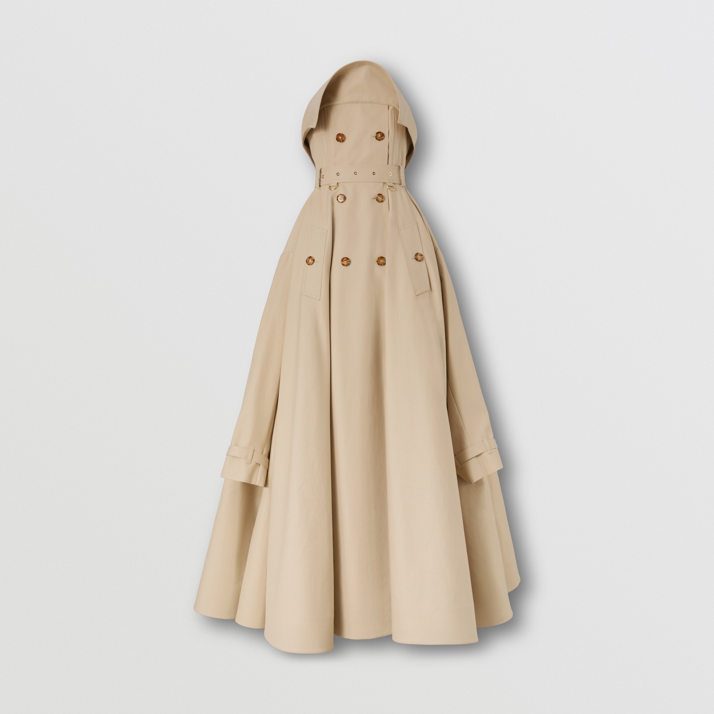 Cotton Gabardine Trench Gown in Soft Fawn - Women | Burberry® Official - 4